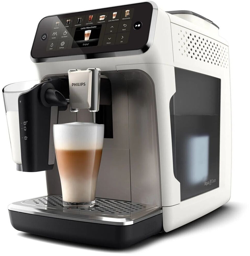 Philips Kaffeevollautomat Serie 4400 EP4443/70 LatteGo-Milchsystem Weiß Und Silber